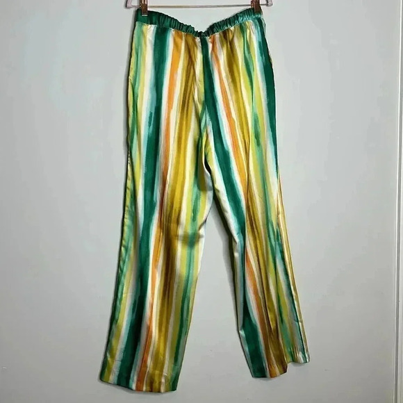 Zara STRIPED PRINT STRAIGHT CUT PANTS - Picture 8 of 9